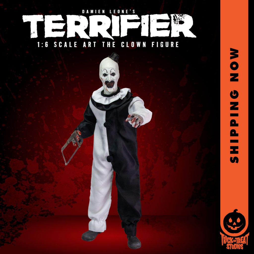 Terrifier - Art the Clown - 1:6 Scale Figure, now back in stock at Trick or Treat Studios! 🔪

👉 bit.ly/3pcnwiT

Don't wait too long, these are selling fast! 

#Terrifier #ArtTheClown #HorrorCollector #BackInStock #TrickOrTreatStudios