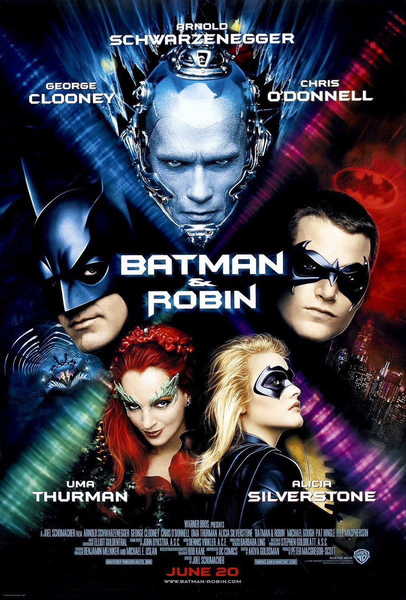 🎬MOVIE HISTORY: 26 years ago today, June 20, 1997, the movie 'Batman & Robin' opened in theaters!

#GeorgeClooney #ChrisODonnell #ArnoldSchwarzenegger #UmaThurman #AliciaSilverstone #MichaelGough #PatHingle #JohnGlover #ElleMacpherson #VivicaAFox #VendelaKirsebom #RobertSwenson