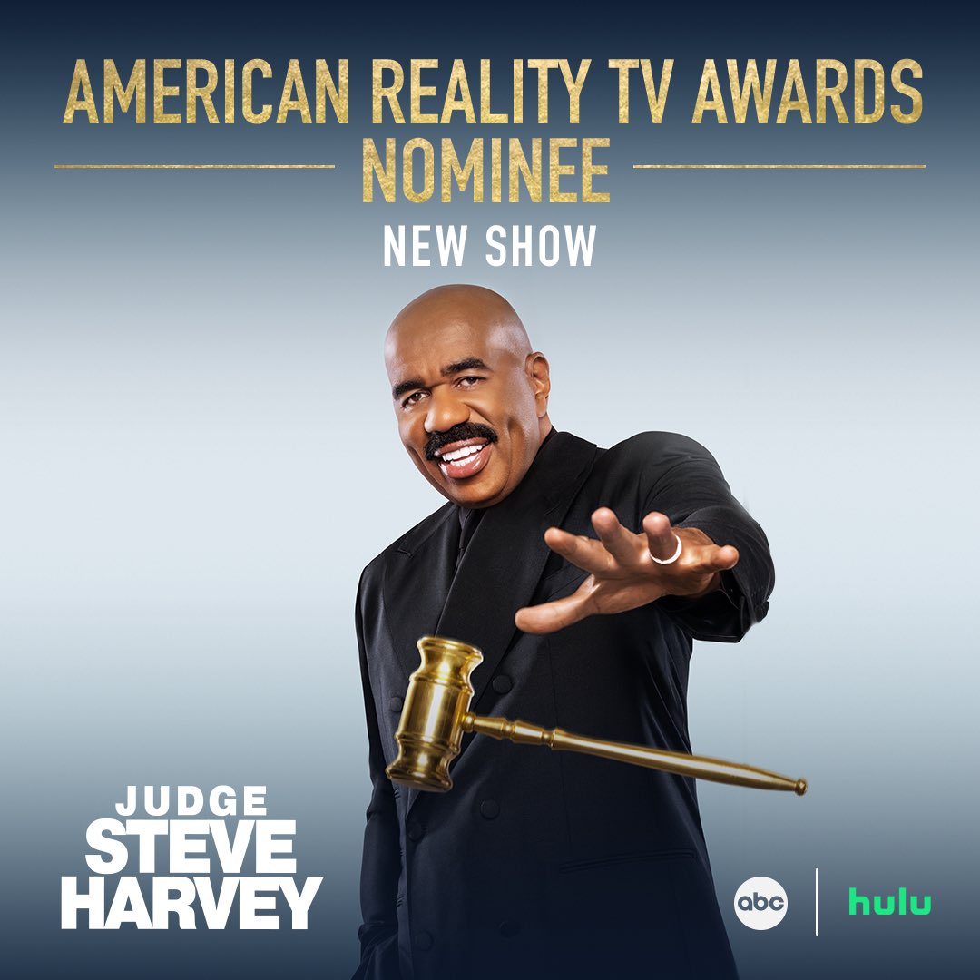 👏🏾#JudgeSteveHarvey has been nominated for New Show by the #AmericanRealityTVAwards! 🤩 #ARTAs. Congrats to my @JudgeHarveyABC team! It’s an honor 🙏🏽