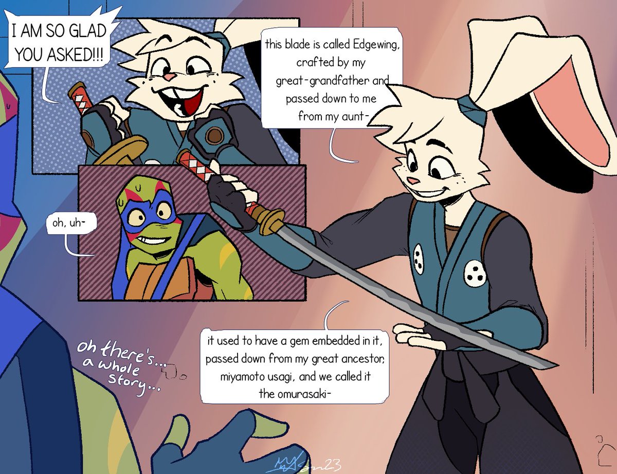 SirWolficus's tweet image. sword bonding || #RiseoftheTMNT #SamuraiRabbit #leochi