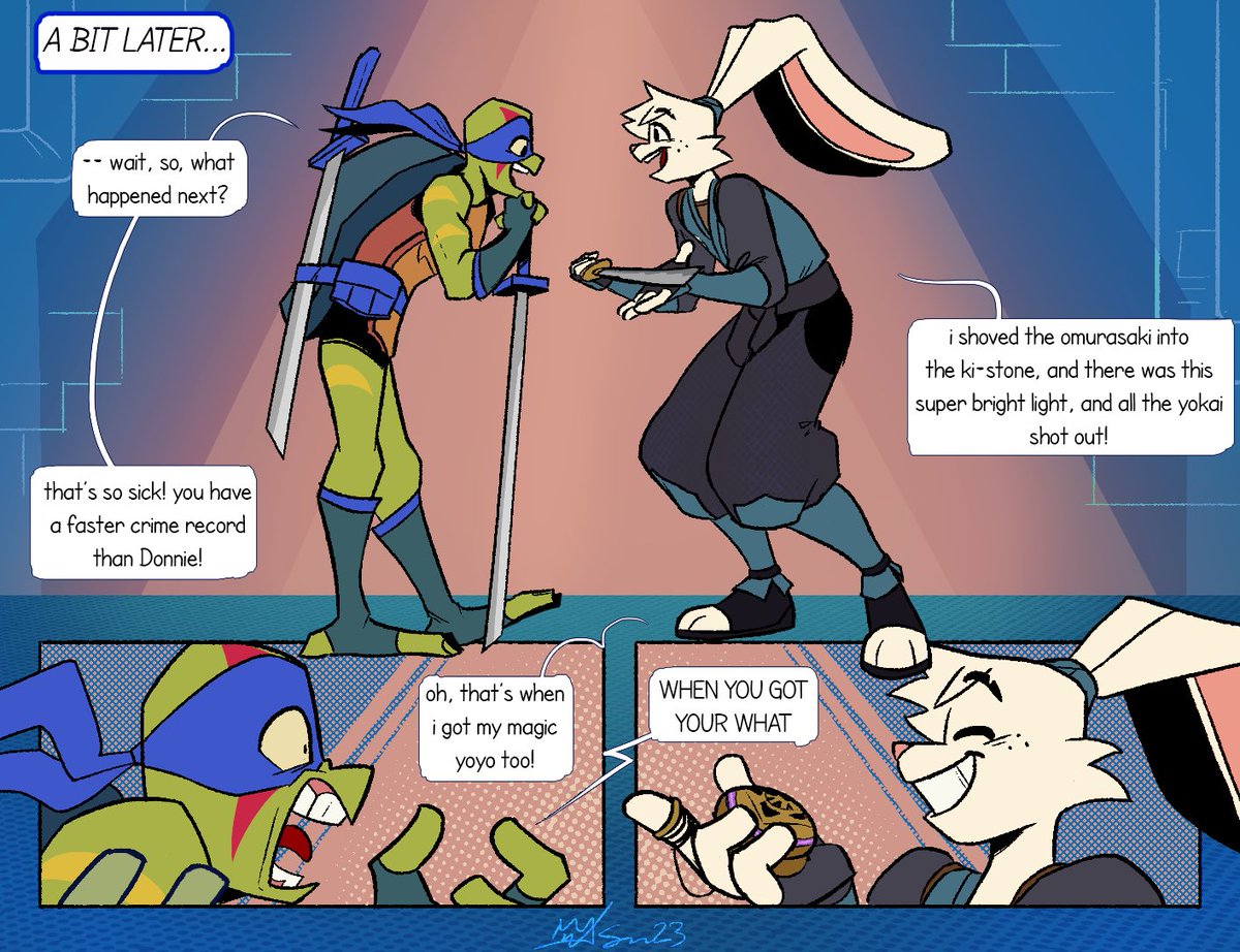 SirWolficus's tweet image. sword bonding || #RiseoftheTMNT #SamuraiRabbit #leochi