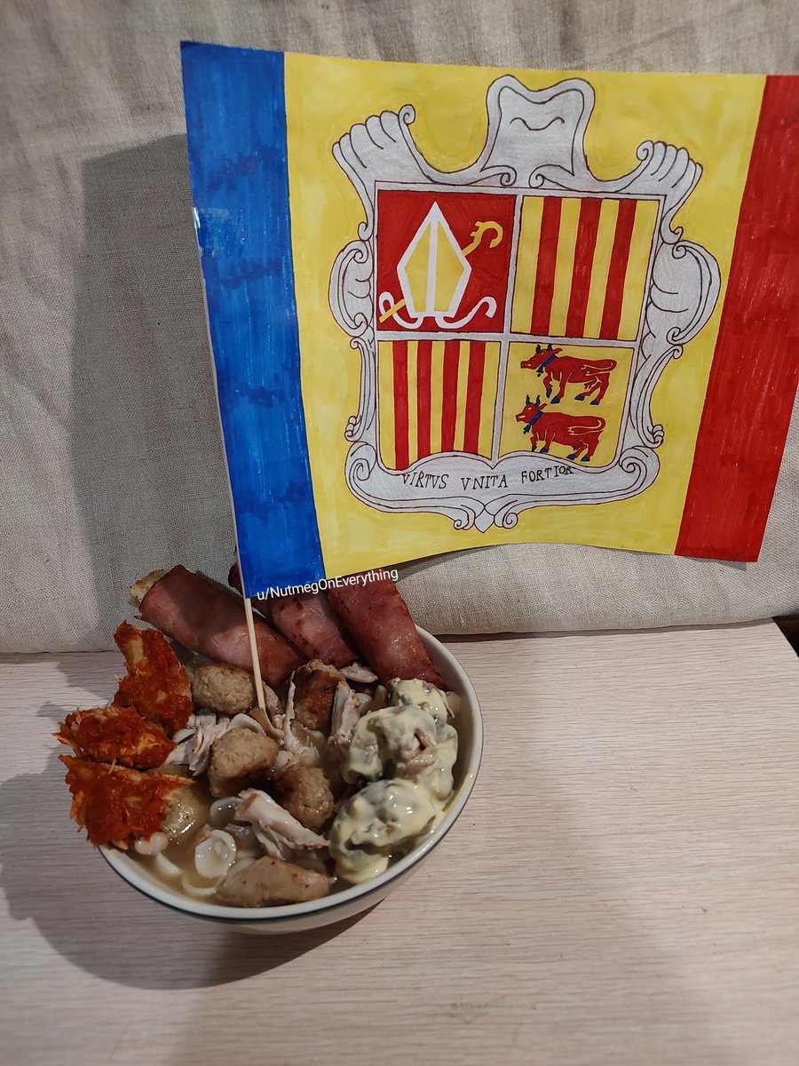 Nationality noodles: Andorra #food #cuisine #culinary #fusionfood #fusioncuisine #globalfood #worldfood #ramen #noodles #noodle #flag #flags #Vexillology #andorra🇦🇩 #andorra #andorran #andorrafood #iberian #europe #european #westerneurope #westerneuropean #europefood