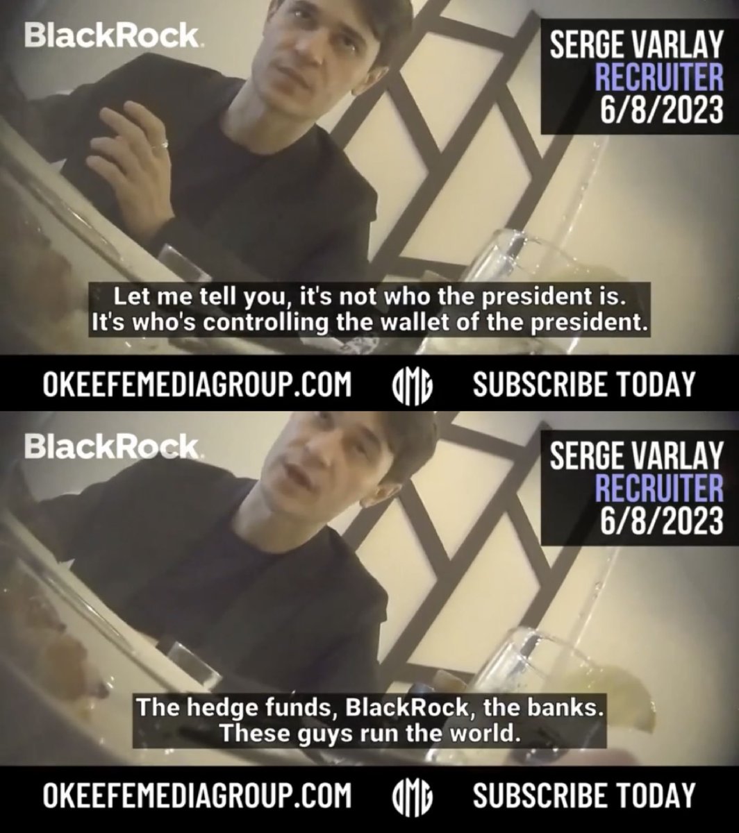 Just in case you had any doubt, BlackRock just confirmed you DO NOT get who you vote for you get who they PAY FOR

‘Let me tell you, it's not who the president is. It's who's controlling the wallet of the president

The hedge funds, BlackRock, the banks. These guys run the world”