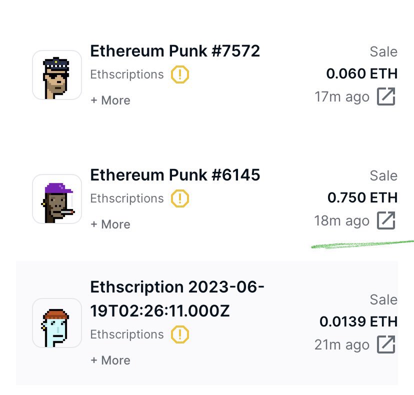 These are Ethereum Punks cost $1.5 to mint and it SOLD for 0.75 ETH 

Don’t fade ETHSCRIPTIONS 

Here’s another similar project that might skyrocket <a href="/EthscribedKongs/">Ethscribed Kongs</a> 

It’s costing 0.04 ETH to mint 

✅ Comment “ETH” I’ll send 0.04 ETH to one random person