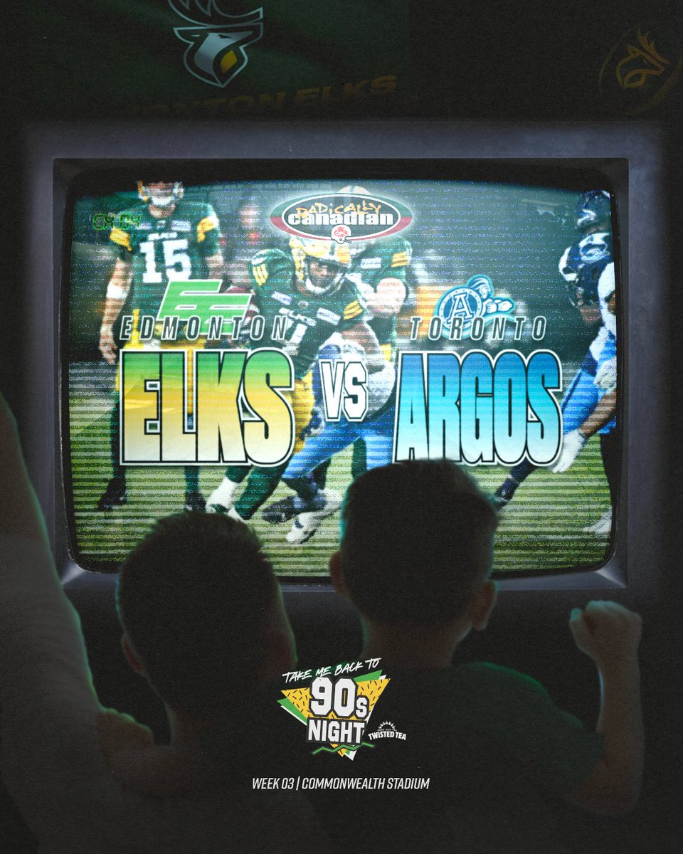 Sunday is gonna be totally radical! 

See you at 90s night📺

#OurTeamOurCity #GoElks #CFL