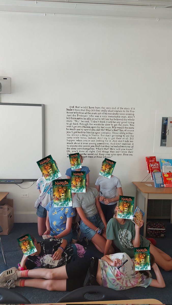 3nine8point2's tweet photo. @beattyps Bibliotechies worked on a project for the enhancement of the library physical space this year.  Students selected the Lion, The Witch, and the Wardrobe by C.S. Lewis to post on the wall. The excerpt they selected was almost towards the end of the book... https://t.co/JwDWLudiF1