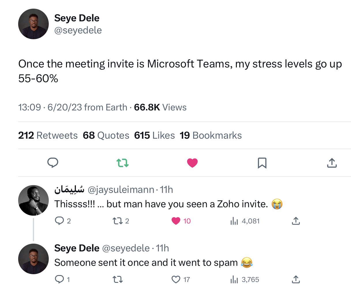 Osaretin Victor Asemota on X: Someone sent a Zoho invite once and