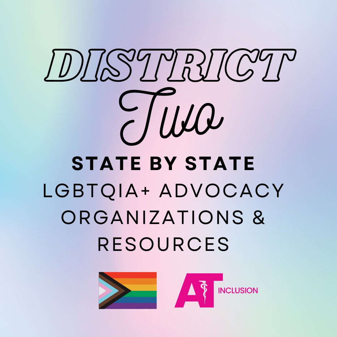 Let’s check out some resources for District Two!

#LGBTQ #LGBTQIA #NATA #AthleticTrainer #AthleticTraining #ATsareHealthcare #AT4ALL #SportsMedicine #Inclusion #ATTwitter #advocacy