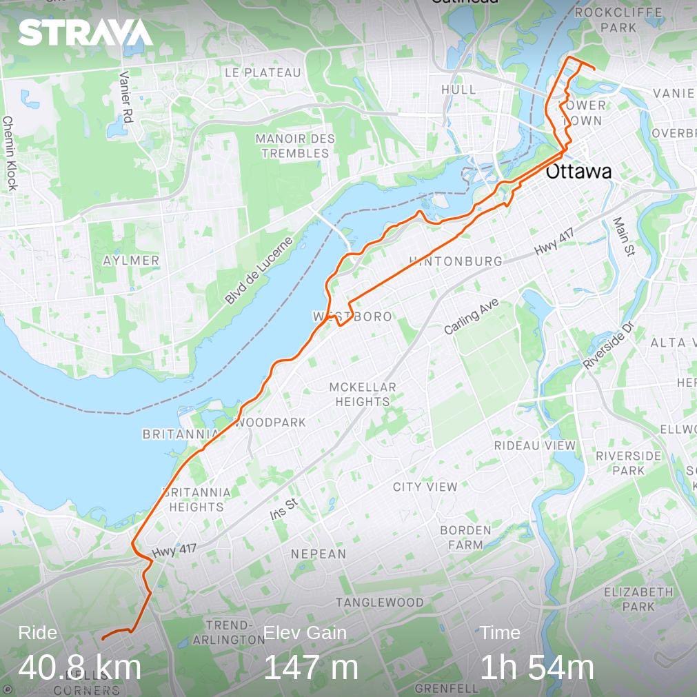 I finally went on my maiden #ottbike voyage on the newly completed Britannia pathway…hoo boy I didn’t grasp how improved my 🚲 commute would be until today. 5 minutes lopped off and stress levels ⬇️ by 10000% by not having to ride on 🤮 Car-Ling 🎉. Really spiffy too 👌🏼