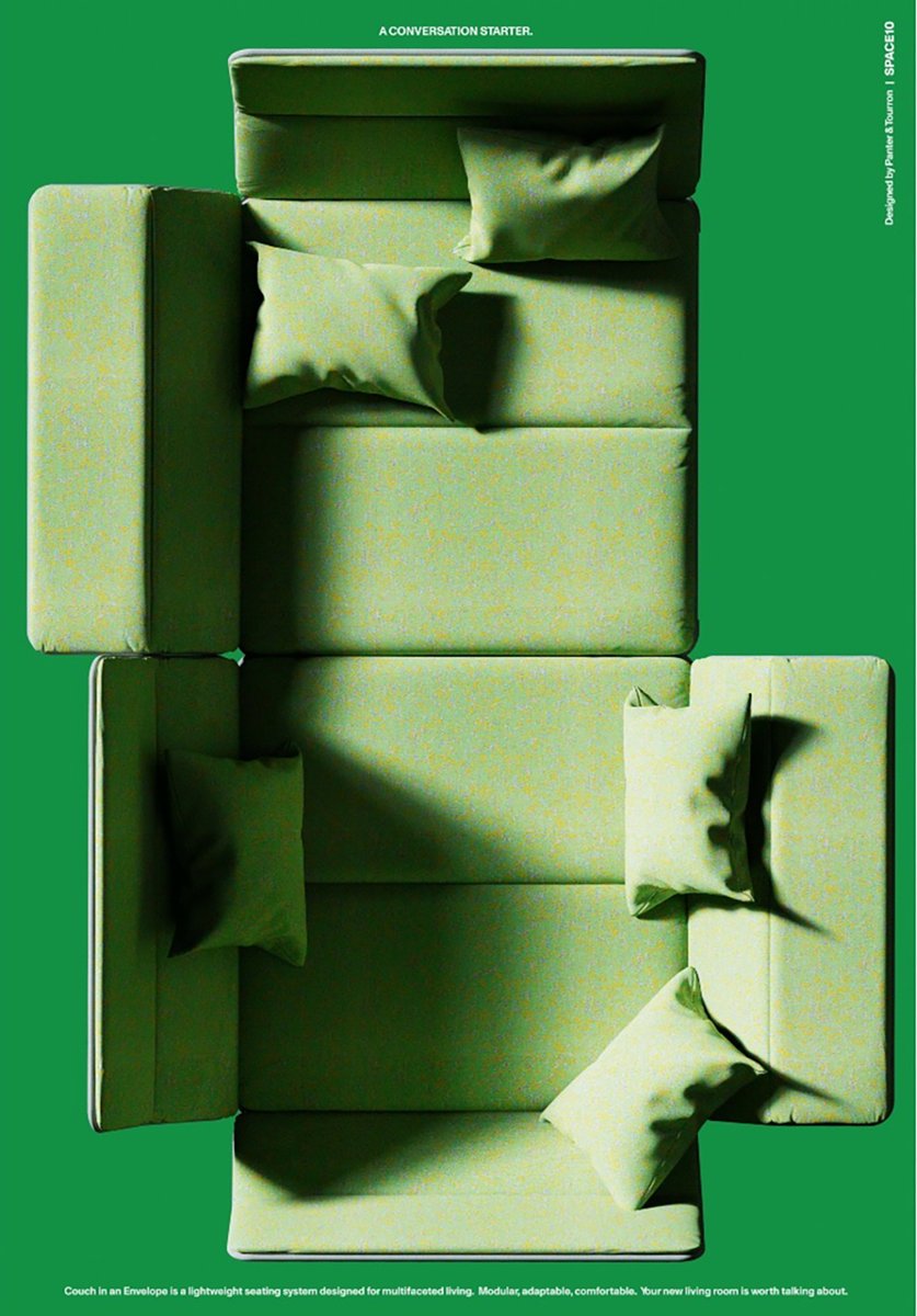 WeRSM's tweet image. A couch that only weighs 22 pounds, can be configured in over 30 different ways, and folds into an envelope, YES PLEASE! #IKEA 

Check it out: buff.ly/3XfT18m