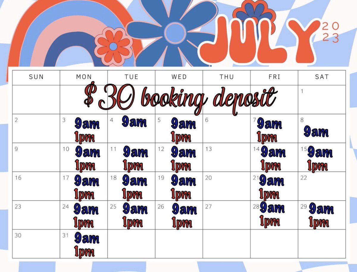 alissaspacheco's tweet photo. Book now for July 🥰 https://t.co/pxCDVQA1sd