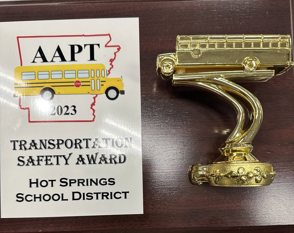 #HSSD was selected as one of six school districts to be awarded the AAPT (Arkansas Association of Pupil Transportation) School Bus Safety Award, which is based on quality of school bus inspection, maintenance records, cleanliness of fleet, and quality of preventative maintenance!