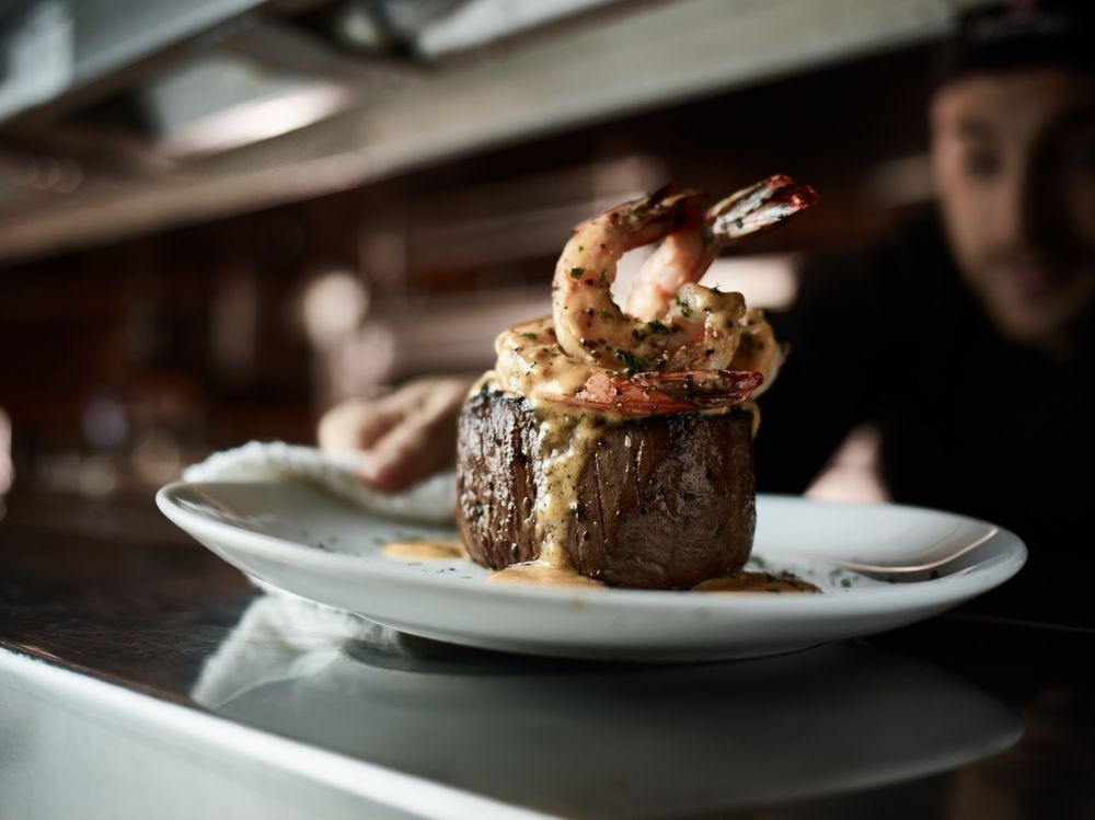 Spice up your steak game at Fleming's and order the Diablo Shrimp over the top of your choice of cut. 🌶️🍤🥩

#AventineLaJolla

📸 <a href="/Flemings/">Fleming's Steakhouse</a>