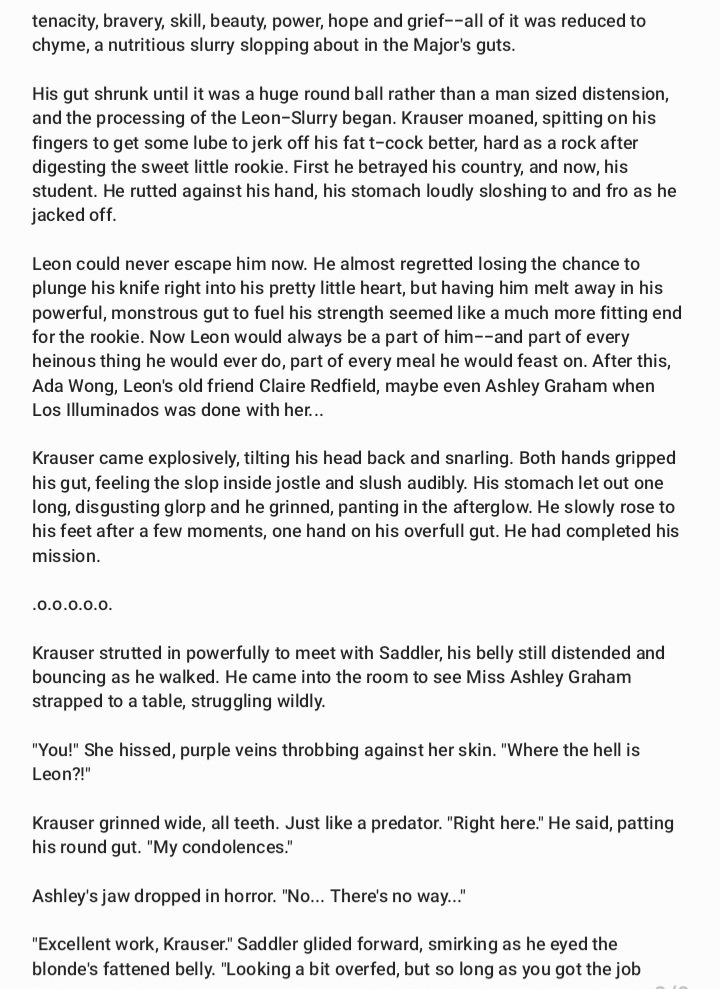 MeatMarket96's tweet photo. A short vore story based on Resident Evil. An alternate ending to Leon and Krauser's final battle, in which Krauser really lives up to his snake motif...
#vore #gayvore #malevore #malepred #maleprey #oralvore #hyperdigestion #voredigestion #cruelpred https://t.co/R7dEUkIDoa