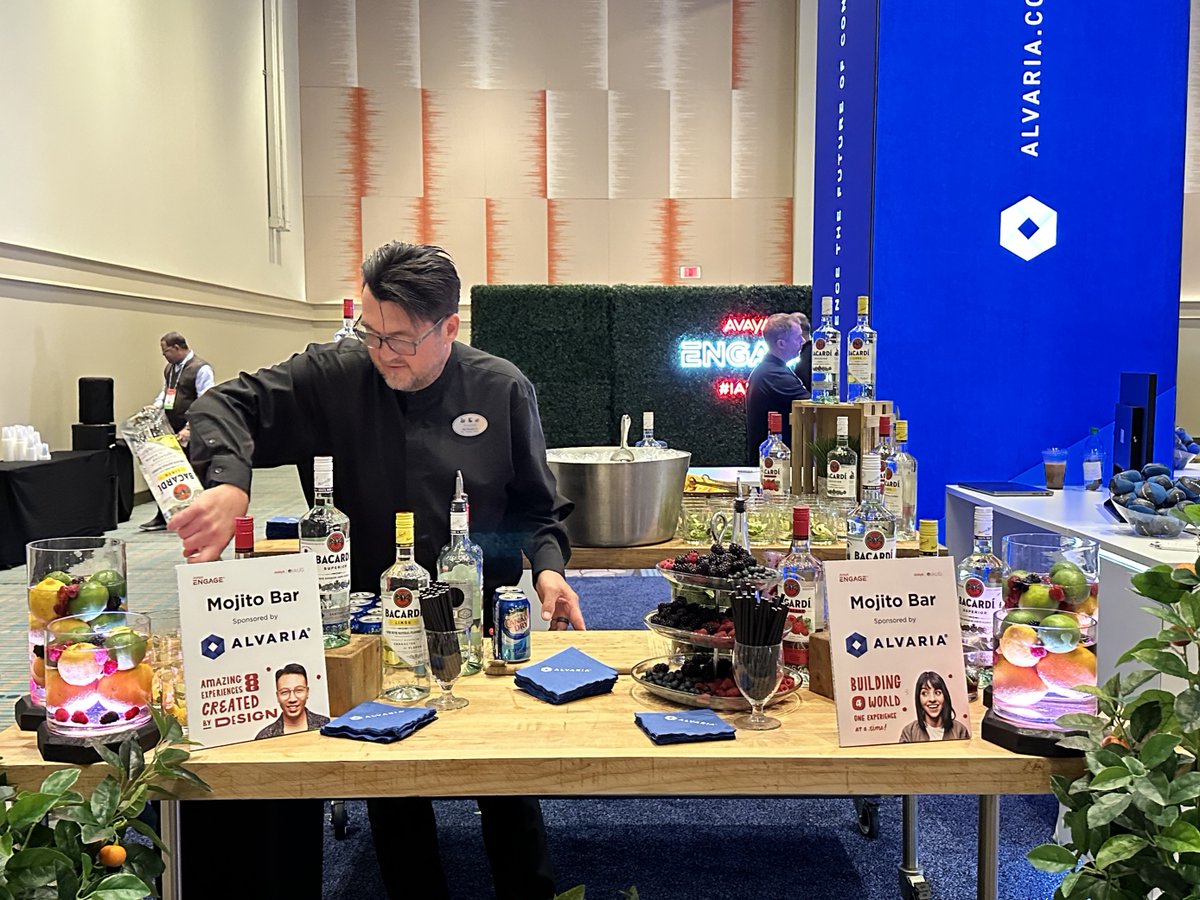 Alvaria_Inc's tweet photo. Are you at #AvayaEngage? Swing by the Expo Hall and see DK at the Experience Theater … and be sure to grab a mojito on your way in! 🍸The event starts at 5:15, so get there early enough to grab your beverage!
#AvayaENGAGE #ReshapingCX https://t.co/FjcUkXclJi
