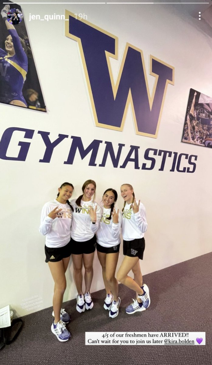 4/5 UW gymnastics freshmen have arrived!! #gohuskies