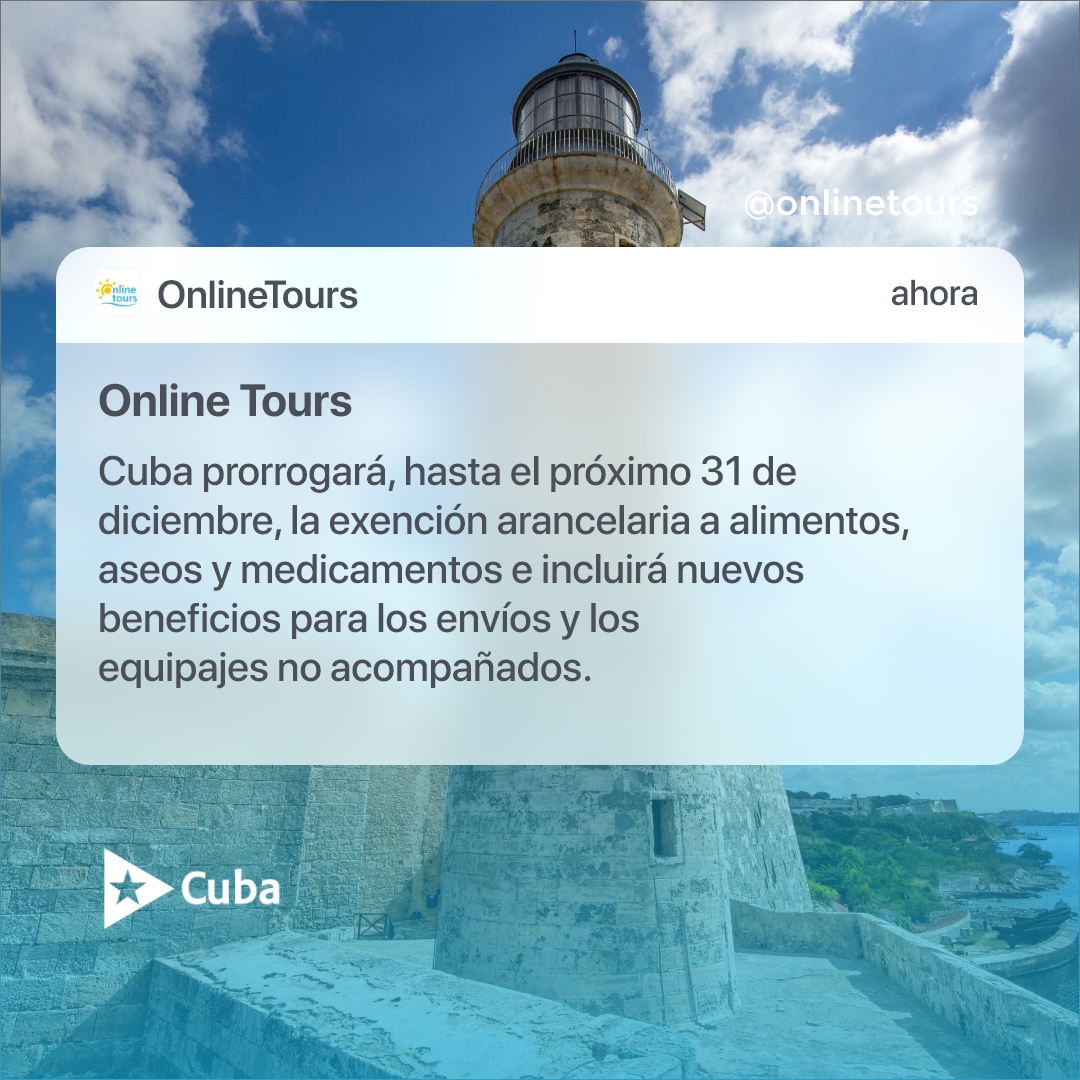 margins_fi's tweet photo. Cuba prorrogará, hasta el próximo 31 de diciembre, la exención arancelaria a alimentos, aseos y medicamentos e incluirá nuevos beneficios para los envíos y los equipajes no acompañados. https://t.co/tcMfHVM0Fo