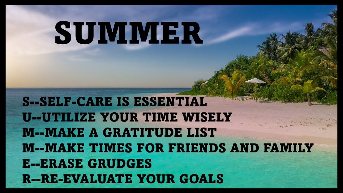 Some great concepts to consider as you start the summer.  Wishing everyone a great summer!!