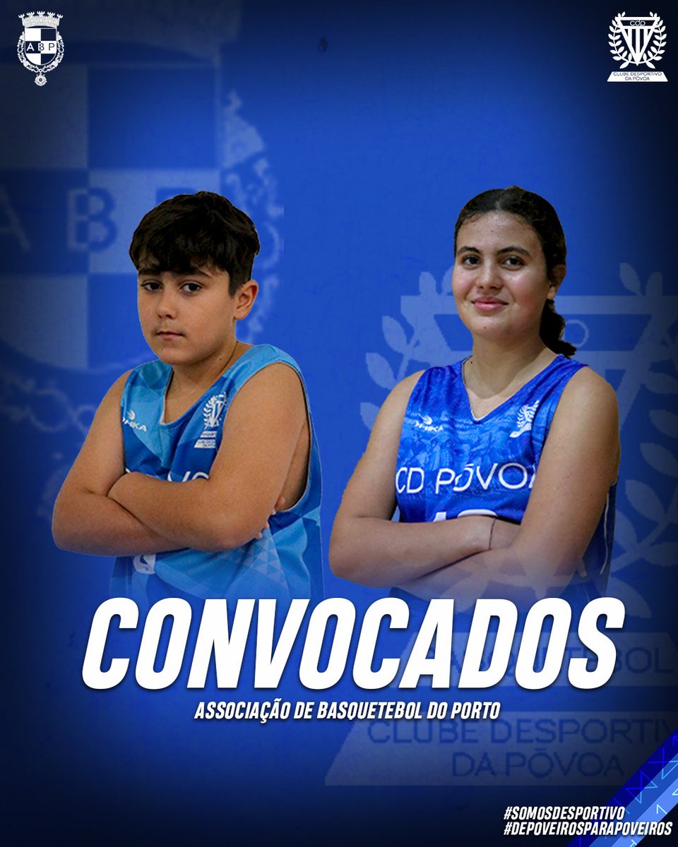 🤩 Isaac Araújo e Francisca Andrade estão convocados para o Estágio Final da Seleção Distrital da Associação de Basquetebol do Porto, com vista a participação na Festa Nacional de Minibasquete.

💙 𝗘𝘀𝘁𝗮𝗺𝗼𝘀 𝗺𝘂𝗶𝘁𝗼 𝗼𝗿𝗴𝘂𝗹𝗵𝗼𝘀𝗼𝘀!