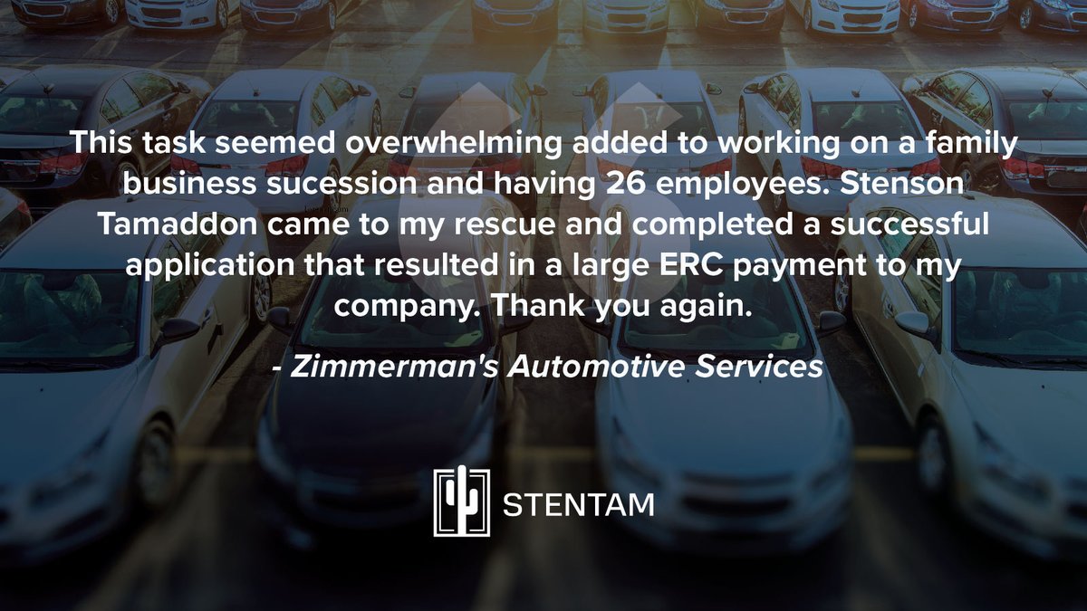 The IRS has warned business owners about fraudulent ERC claims, but don't let that stop you from finding a trusted firm that prioritizes compliance. Here's what one of our clients had to say about working with StenTam ⬇️