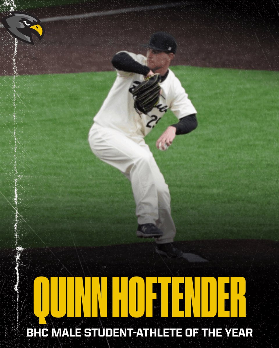 Quinn Hoftender (Orion, IL) was recently named Male Student-Athlete of the Year for 2022-2023 for Black Hawk College Athletics!

This marks the second consecutive year a baseball student-athlete has earned this honor

📝 bhc.edu/2023/06/hoften…

#TheBraveWay | #GoldStandard
