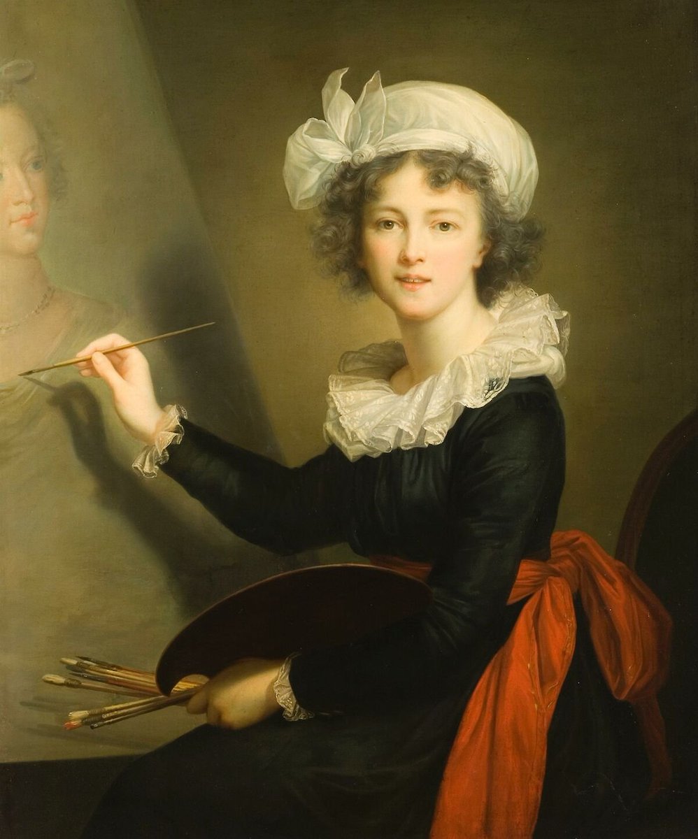 Lady Painter Painting Her Self-Portrait. Women with SELVES - a revolutionary idea. #VigeeLeBrun #elisabethvigeelebrun #vigeelebrun #woman #artist #portrait #art #WomensArt