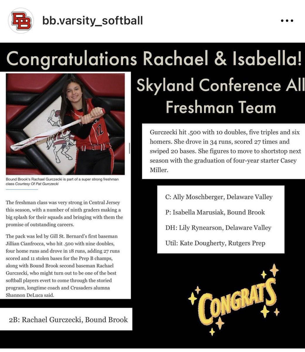 Congrats to Rachael Gurczeski and Isabella Marusiak for making the Skyland Conference All-Freshman Team!