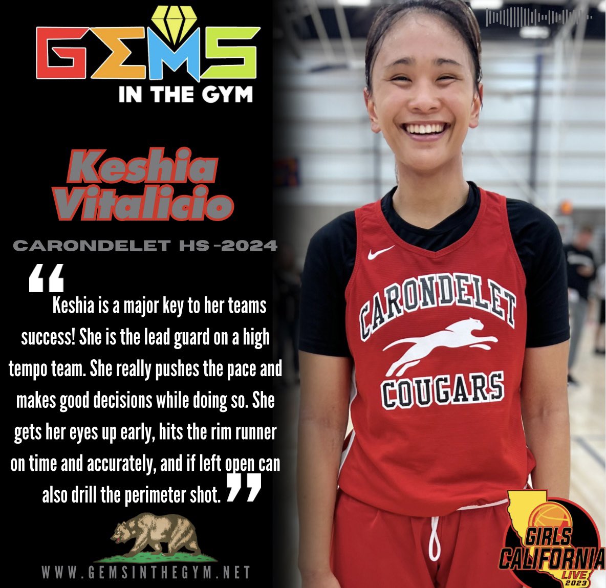 @carondelethoops @KeshiaVitalicio led the vaunted offensive attack for the Cougars at @girlscalilive