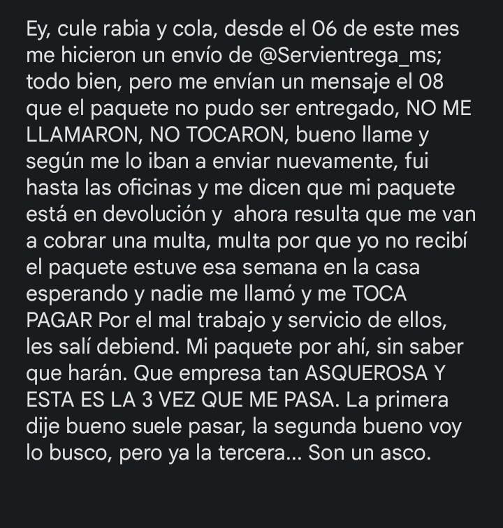 yessicaparede15's tweet photo. @Servientrega_ms @servientrega https://t.co/REWtypf6XD