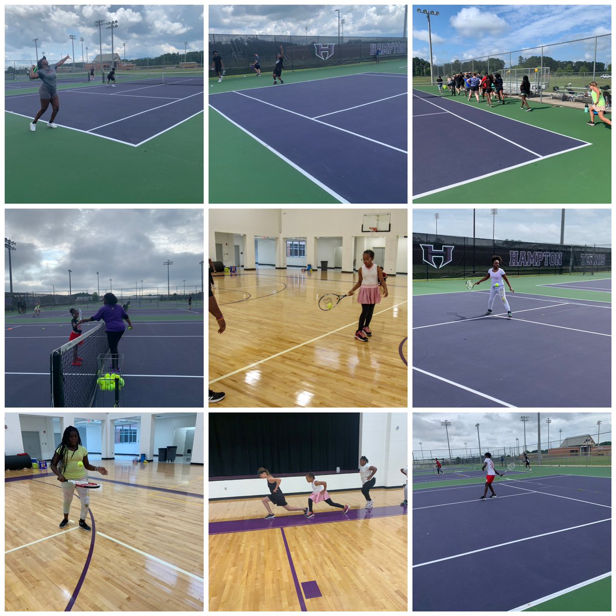 tennisbuzzhhs's tweet photo. This week has been great developing young tennis players. Hampton High loves their community. The first 2 days of HHS Youth Summer Tennis Camp have been amazing. We have all ages 5-20, beginners, intermediate, and advanced players all coming out working hard. #BuildingourFuture https://t.co/05dOuF2Sqw