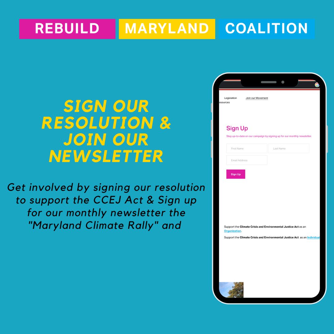 RebuildMaryland's tweet photo. Marylanders deserve an environment free of toxic chemicals diminishing our quality of life! Please consider signing our resolution(s) supporting the CCEJ Act and joining our newsletter for updates on our progress! #CCEJ #RebuildMarylandCoalition https://t.co/rtJJ0Xql6f