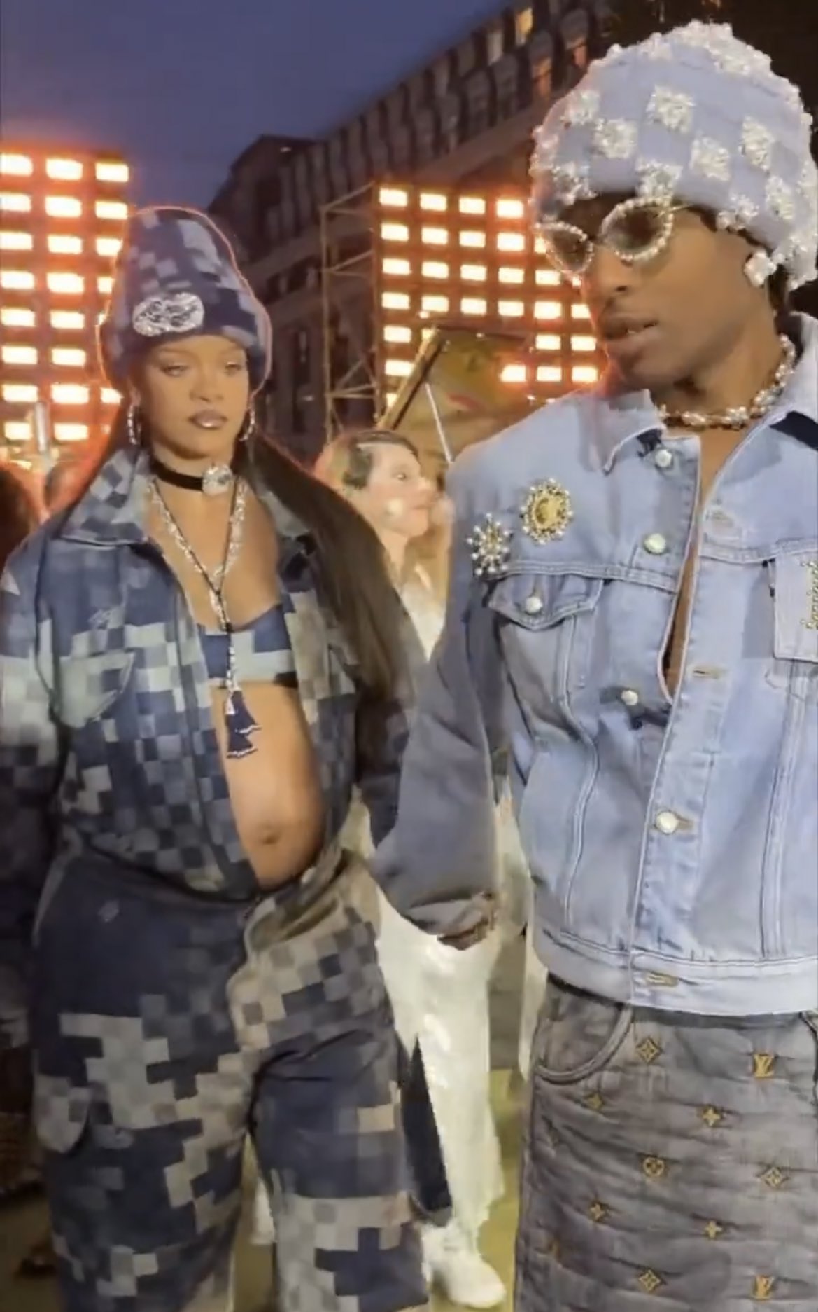 Rihanna & A$AP Rocky Spotted At Pharrell's Louis Vuitton Fashion