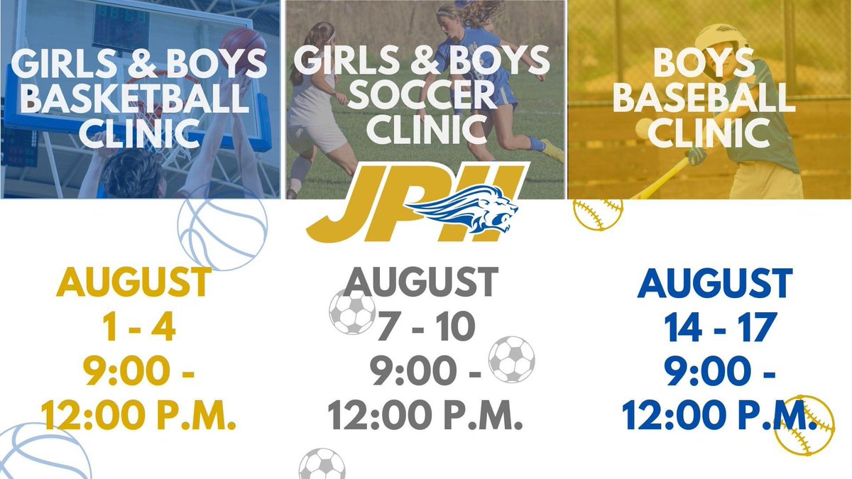 JPII_Athletics's tweet photo. We are excited to announce that the registration for our youth summer camps is now open. Kids from grades 1-7 are welcome to register. You will get an opportunity to work with varsity coaches and JPII student-athletes on our home fields. Email myoung@jpiihyannis.org to register! https://t.co/zsYl00sdoX