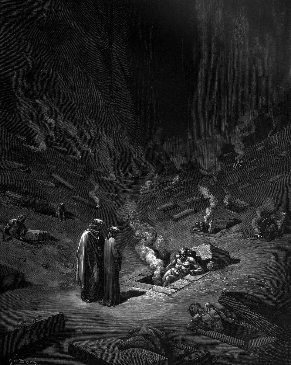 Inferno Canto 9, The Burning Tombs of Arch Heretics and Their Followers - Gustave Doré, 1866.

#dante #divinacommedia #inferno #arte #art #scritturebrevi