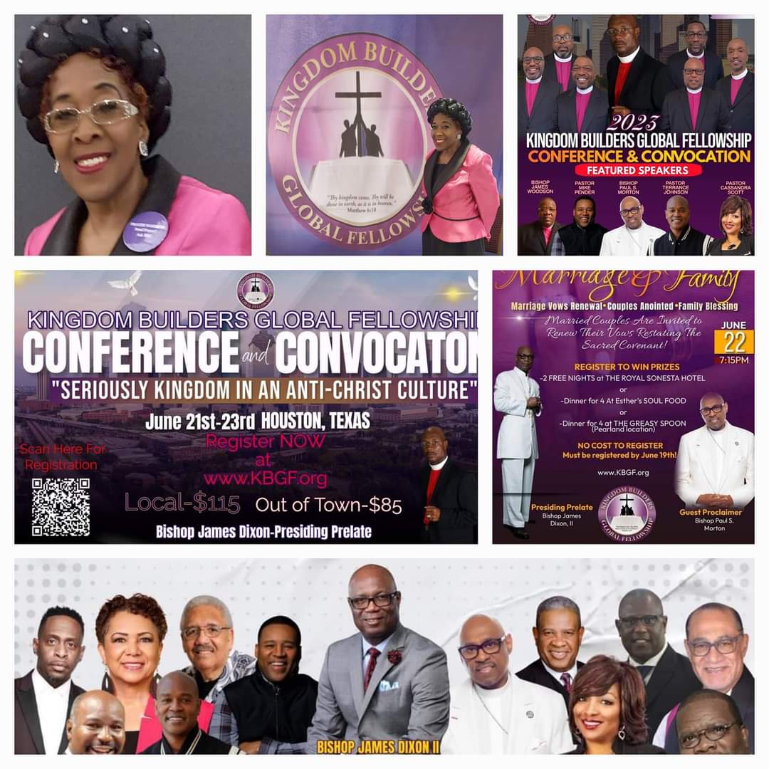 FieldsHarris's tweet photo. Join me for KBGF 
Kingdom Builders Global Fellowship Conference and Convocation,  June 21, 22, 23
Register at https://t.co/K7CWO2WQ7e 
Sessions and Services @TheCOFchurch in Houston, Texas https://t.co/Rk0IjHIvqQ