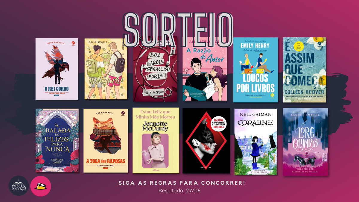 ofertadlivros's tweet photo. SORTEIO 🚨

Quer concorrer a um (1) dos livros da imagem ou R$ 50 em livros?
Basta seguir as regras: 

— seguir @ofertadlivros e @estantelandia.
— dar RT e like nesse tweet.
Comente o título desejado (não é regra). 

Apenas um ganhador.
📆 Resultado: 27/06 https://t.co/rGarm0PuLd