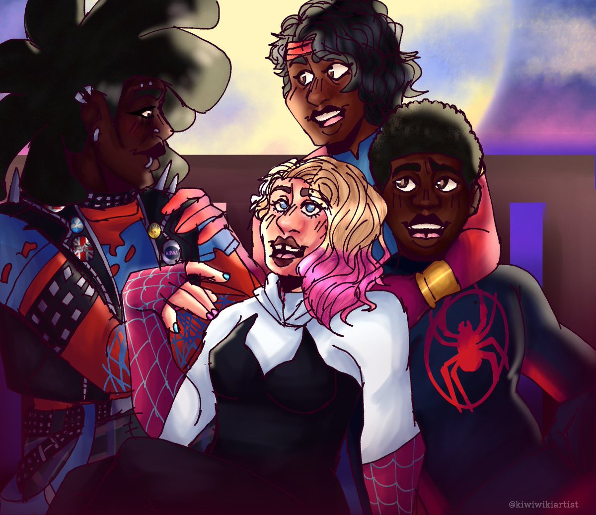 Spidergang

Look I know hobies hair doesn't look any close to his hairstyle I'll def try harder if I draw him again ((going back to turtle art no worries))

#SpiderManAcrossTheSpiderVerse #Spiderman #spidergwen #Spiderpunk #PavitrPrabhakar #pavitrprabhakarfanart