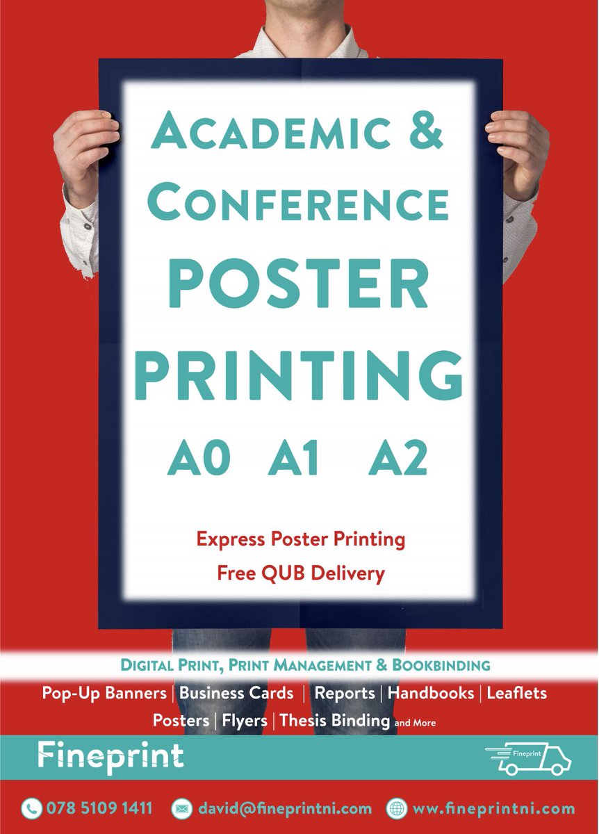 Academic & Conference Poster Printing - Same Day Service 
#qub #uu #ulsteruniversity  #lovequb #iccbelfast #A0 #posterprinting #belfast