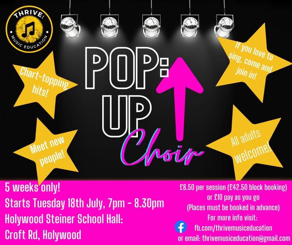 Are you in #NorthernIreland? Do you love to sing?! No matter how confident you are, you’re welcome to join us for a ‘bootcamp for the soul’! Come and join the @thrivemusiced PopUp Choir! Drop us a DM for more info! #Choirs #ChoirsNI #NIMusic #MusicTeachersNI #JoinAChoir