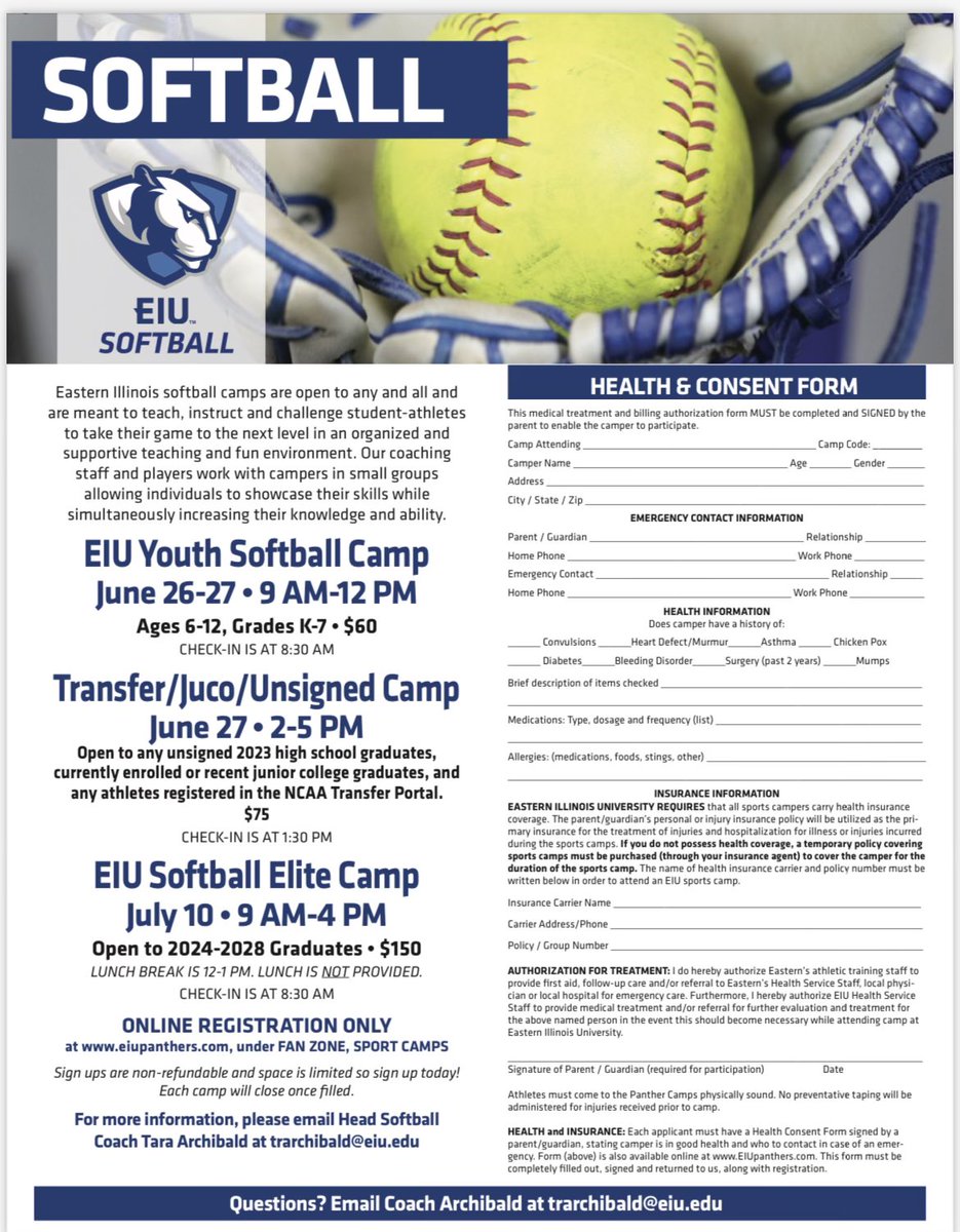 Come camp with the champs‼️ Summer camp registration is now open…don’t miss out on you opportunity to work with the 2023 OVC Champs!! Just follow the link below to get started today. #rollthers eiupanthers.com/sports/2008/9/…
