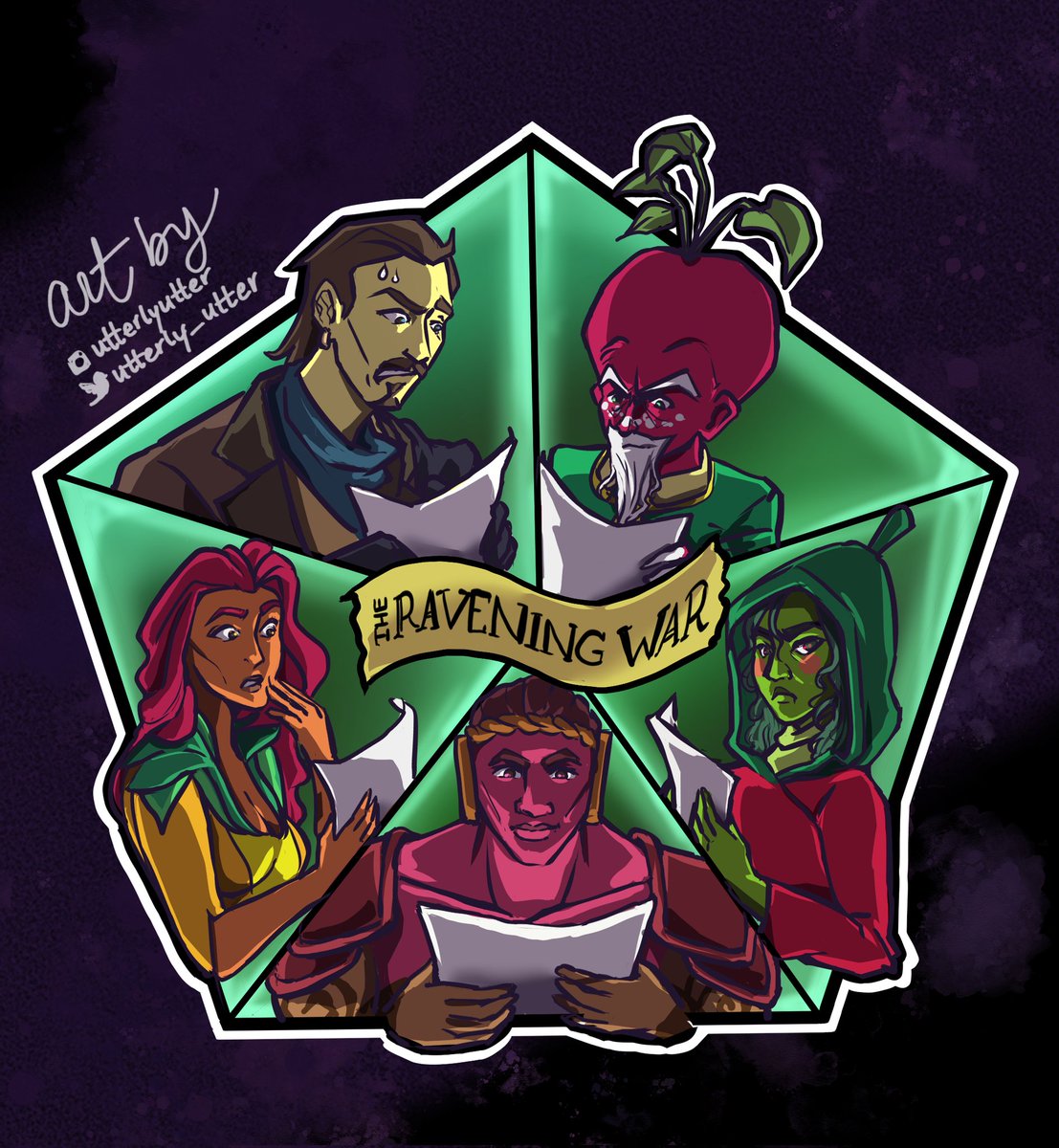 utterly_utter's tweet photo. That was a good season of dnd 😍 I tried to get some of that dome-feel with the composition.

#dimension20 #d20 #dimension20fanart #d20fanart #theraveningwar #fanart https://t.co/itefux1E5h