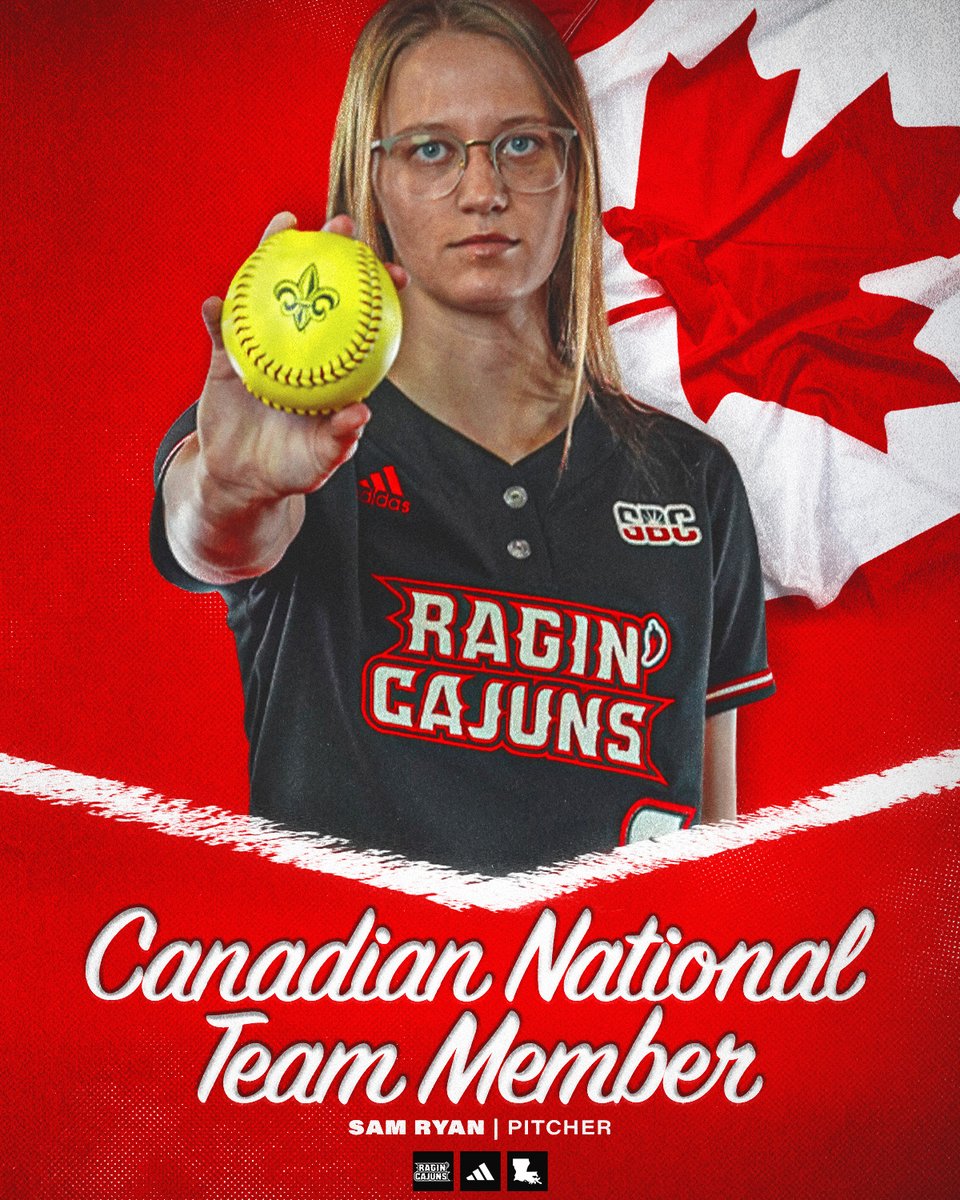 RaginCajunsSB's tweet photo. Ready to take on the 🌍

𝐒𝐨𝐨𝐧-𝐭𝐨-𝐛𝐞 Ragin' Cajuns pitcher 𝐒𝐚𝐦 𝐑𝐲𝐚𝐧 selected to Canada's National Team! 👏👏👏

𝘎𝘦𝘵 𝘵𝘩𝘦 𝘥𝘦𝘵𝘢𝘪𝘭𝘴 ⤵️
🔗 https://t.co/Ny0V6KrCTB

#GeauxCajuns ⚜️ https://t.co/1nZjBHUfjY