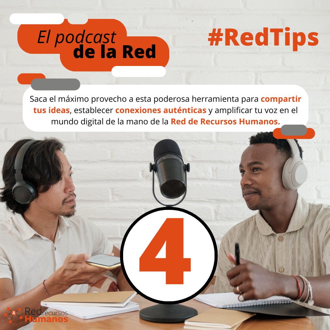 Redderrhh1's tweet image. ¡Revisa la nueva #RedTips del #PodcastdelaRed!

💥 Cada semana, te presentamos un nuevo tip sobre por qué debes utilizar el podcast en tu organización 🥰 

¡Hoy, en el episodio 4, descubrirás la libertad creativa que te brinda esta plataforma versátil y llena de posibilidades! 🌟