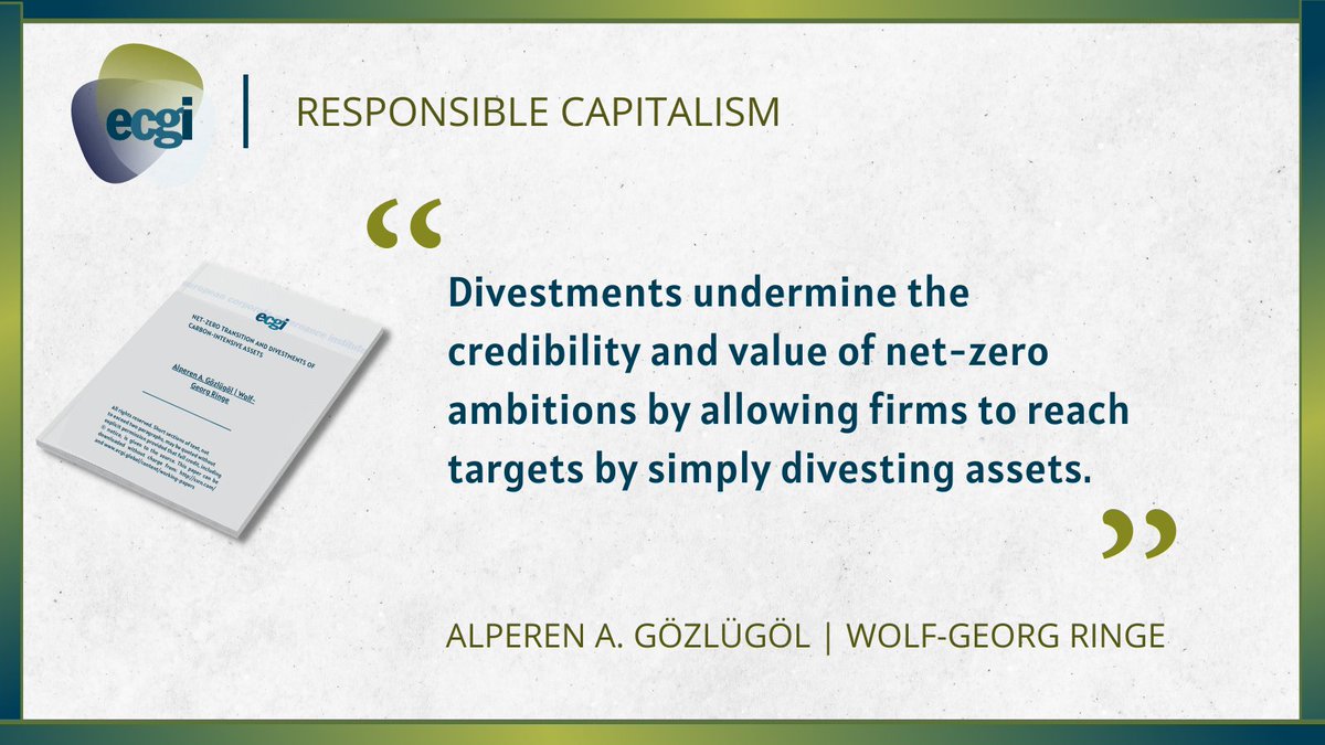 📗Net-Zero Transition and Divestments of
Carbon-Intensive Assets:
mailchi.mp/ecgi/wp-706
👥Alperen A. Gözlügöl <a href="/aagozlugol/">Alperen Afşin Gözlügöl</a> <a href="/SAFE_Frankfurt/">Leibniz Institute for Financial Research SAFE</a> <a href="/LawFin_FFM/">Foundations of Law and Finance</a>, Wolf-Georg Ringe <a href="/georgringe/">Georg Ringe</a> <a href="/unihh/">Universität Hamburg</a> <a href="/UniofOxford/">University of Oxford</a> 
#ecgiwp #responsiblecapitalism