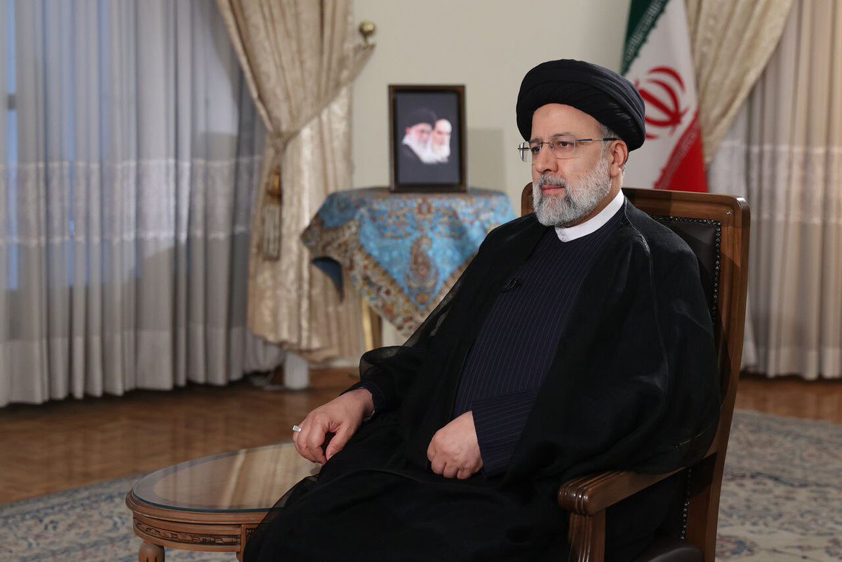 Mosanos's tweet photo. #Iran's President Ebrahim Raisi said in a television interview tonight that we never considered #SaudiArabia as an enemy, although there were differences of opinion. https://t.co/HO0XGnPplZ