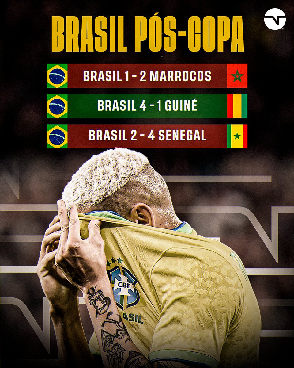 ❌ 2 derrotas
✅ 1 vitória

A #SeleçãoBrasileira não vive um bom momento...
