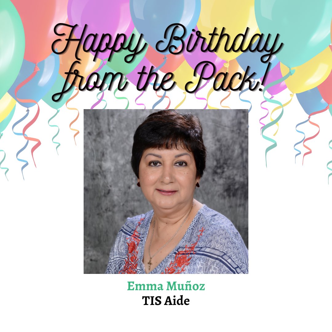 A Huge Birthday Coyote Howl to Ms. Muñoz on her special day from all of us at #TISDProud 🎈