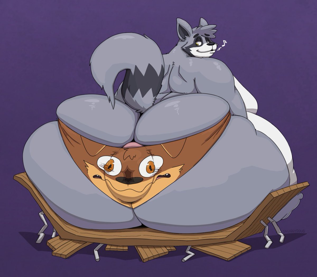 SnugDaDoug's tweet photo. Quite a snug fit back there! And he’s still able to show all his features>>

🎨Comm for PaperJosh https://t.co/E7BXPn4zxv