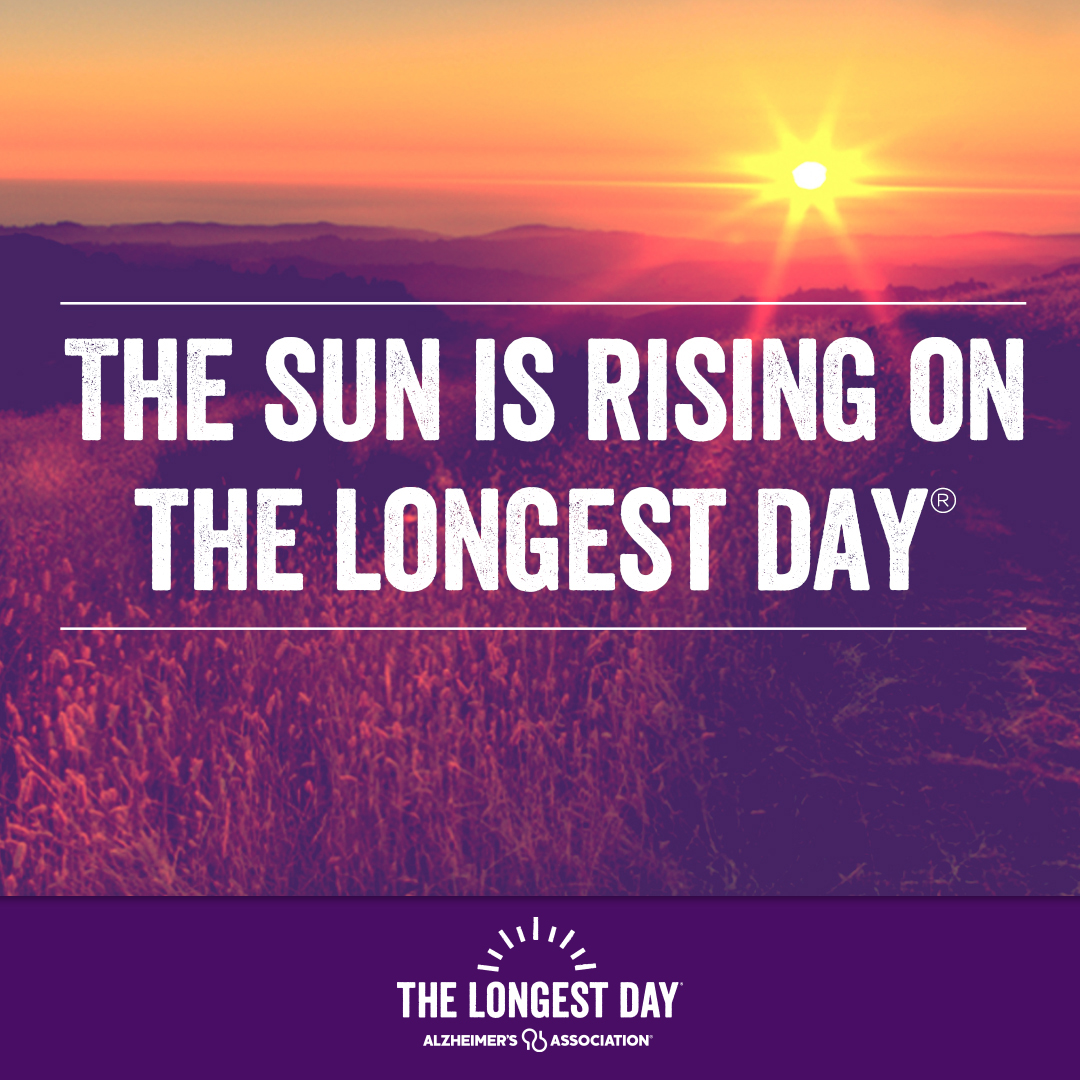 #TheLongestDay is here! ☀️ Help us cheer on all those fighting the darkness of Alzheimer’s on the day with the most light — the summer solstice. Follow along as we share inspiring stories throughout the day, and check out participant photos at alz.org/ShineALight. #ENDALZ