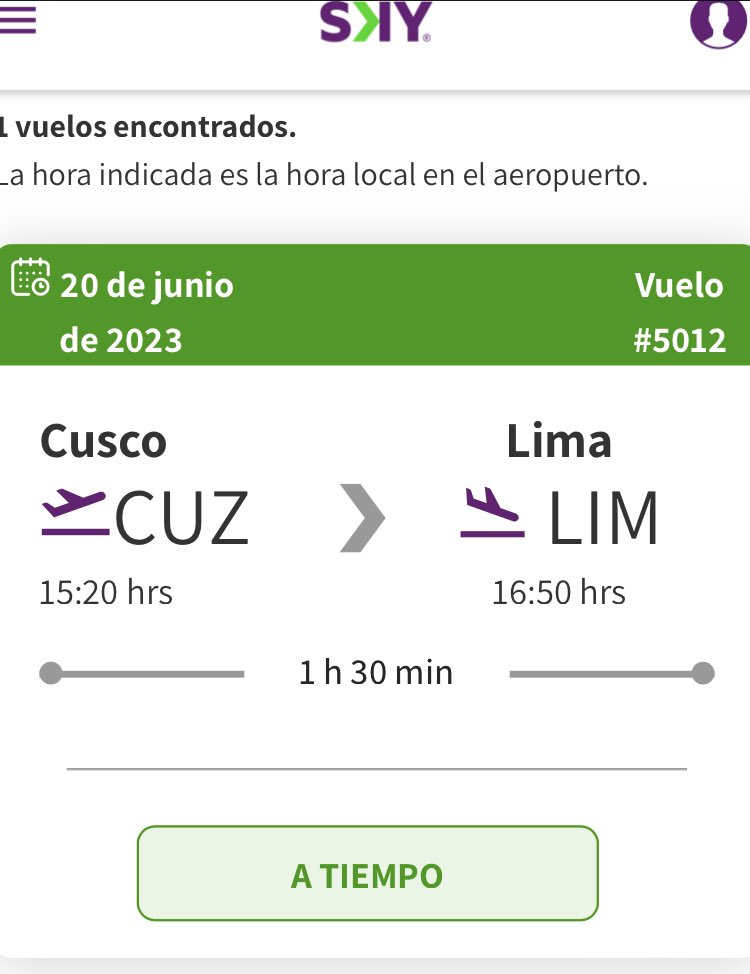 LucilaRozas's tweet photo. @SKYAirline_CL es la segunda vez que el trayecto lima-cusco-lima sus vuelos están retrasados al menos 1 hr de lo indicado en el pasaje facturado. Pésimo servicio! https://t.co/Oqo5NBvsqI
